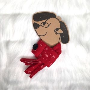 Snowflake Pet Scarf Red White Fleece Holiday Dog Cat Accessory NWT